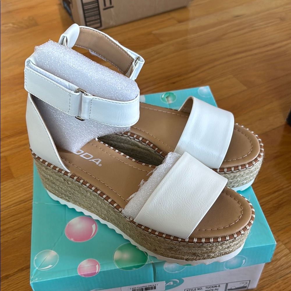 Madden Girl White Platform Sandals